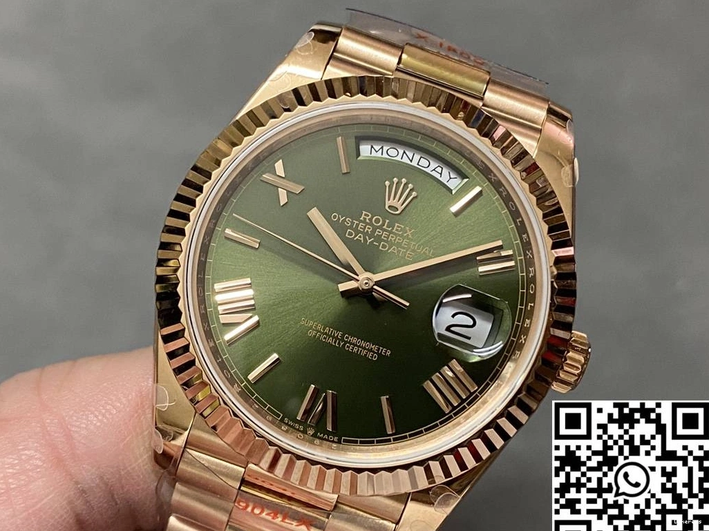Steel Rose 1006 M228235-0025 Dial v5 Date Green Day Tungsten Functional Gold Rolex Factory QF 0813